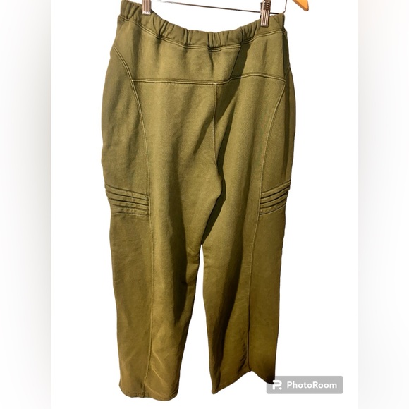New Free People Movement Straight Legs Sweatpants Color Olive - Size S - Picture 3 of 6